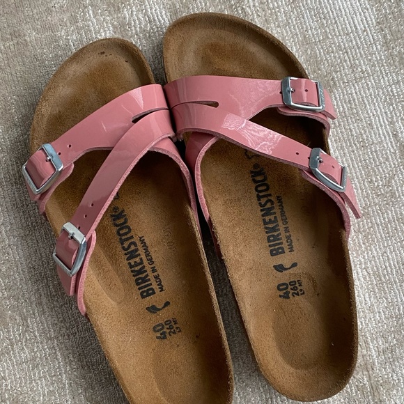 Birkenstock Yao Patent Coral Peach Sandals 40 - Picture 7 of 7
